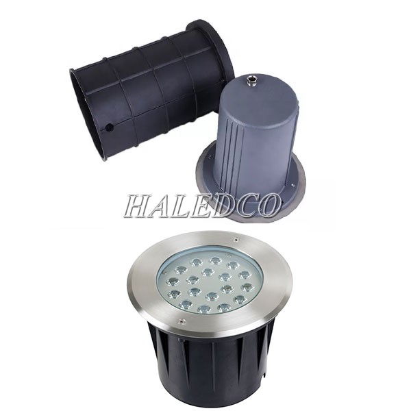 Vỏ đèn âm sàn HLUG6-18 sử dụng thép không gỉ, độ bền cao
