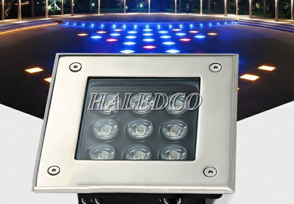 Ứng dụng LED âm đất HLUG2-9 RGB cao cấp