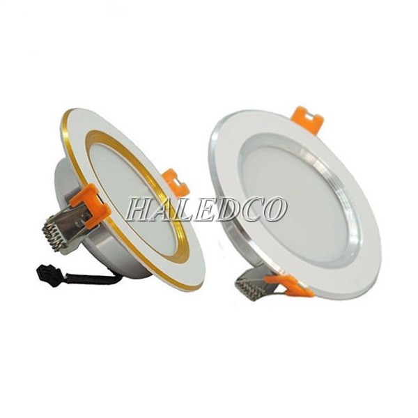 Kiểu dáng đèn LED âm trần HLDLT7-9 viền bạc và viền vàng