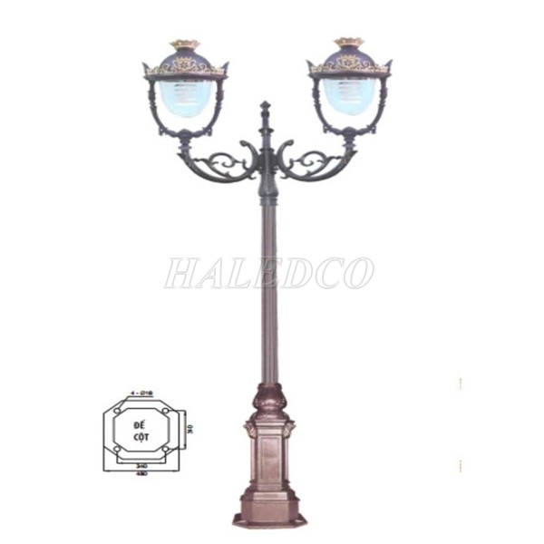 Kiểu dáng cột đèn sân vườn HLV05-CH02-2NH