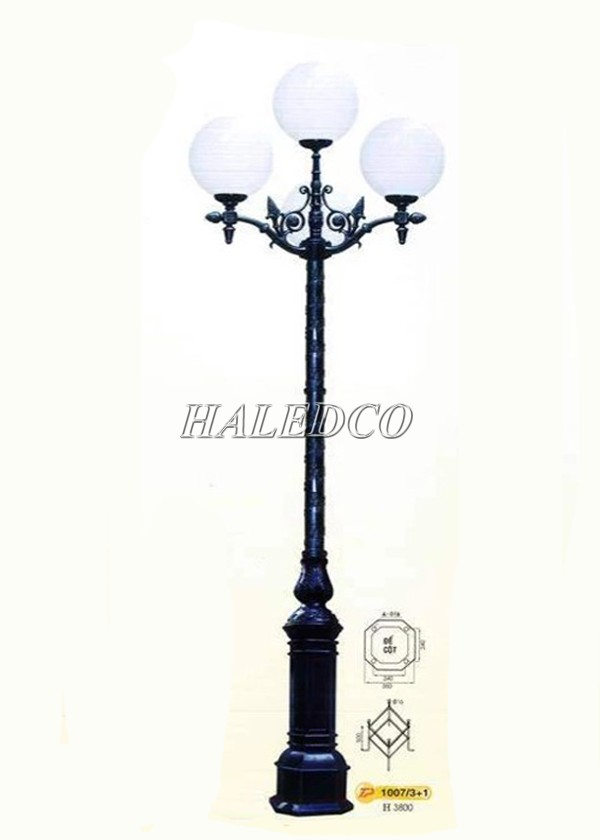 Kích thước của cột đèn sân vườn HLV05-CH11-4-4DD
