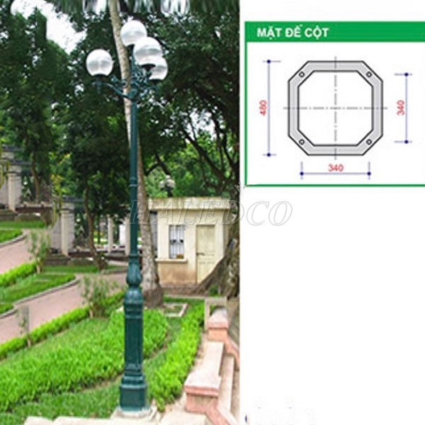 Kiểu dáng cột đèn sân vườn HLV05-CH11-4-4DT