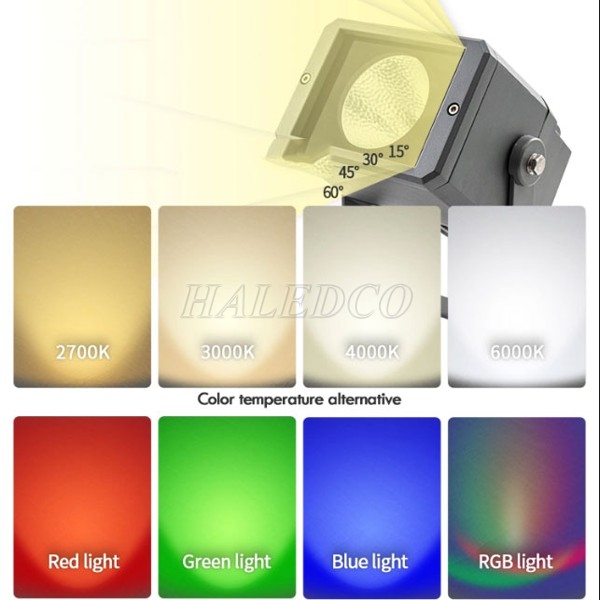 Màu ánh sáng của đèn LED chiếu gốc cây HLOG23-100