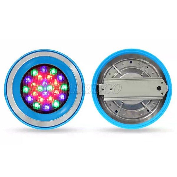 Màu ánh sáng đèn hồ bơi HLUWP3-24 RGB vỏ innox đổi màu